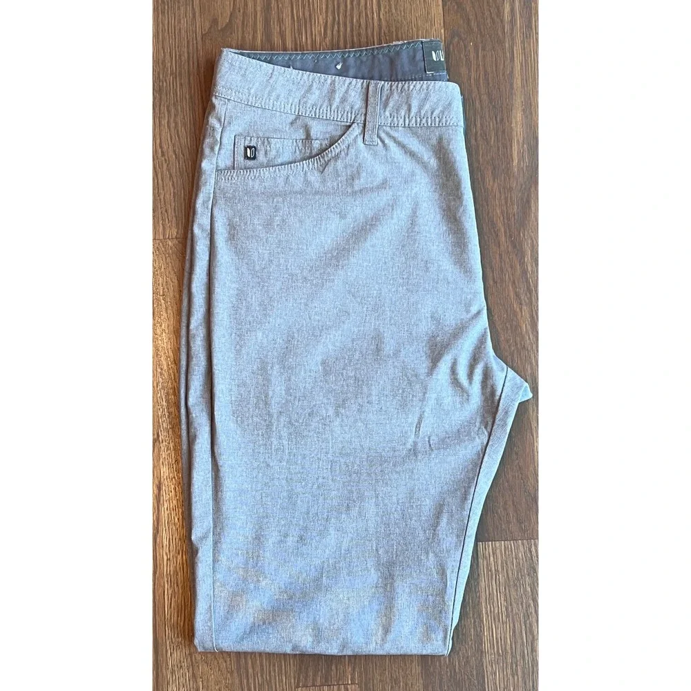 Linksoul Boardwalker Mens 34R Grey Heather Performance Golf Pants Straight Leg